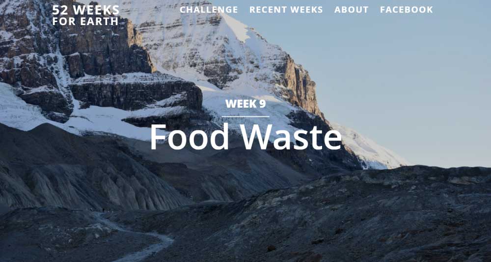 Food Waste header image on 52 Weeks for Earth